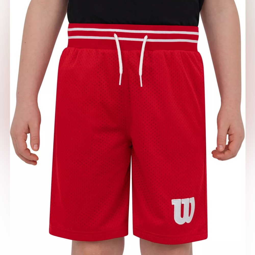Wilson Boys' Open-Hole Mesh Shorts, Red, NWT